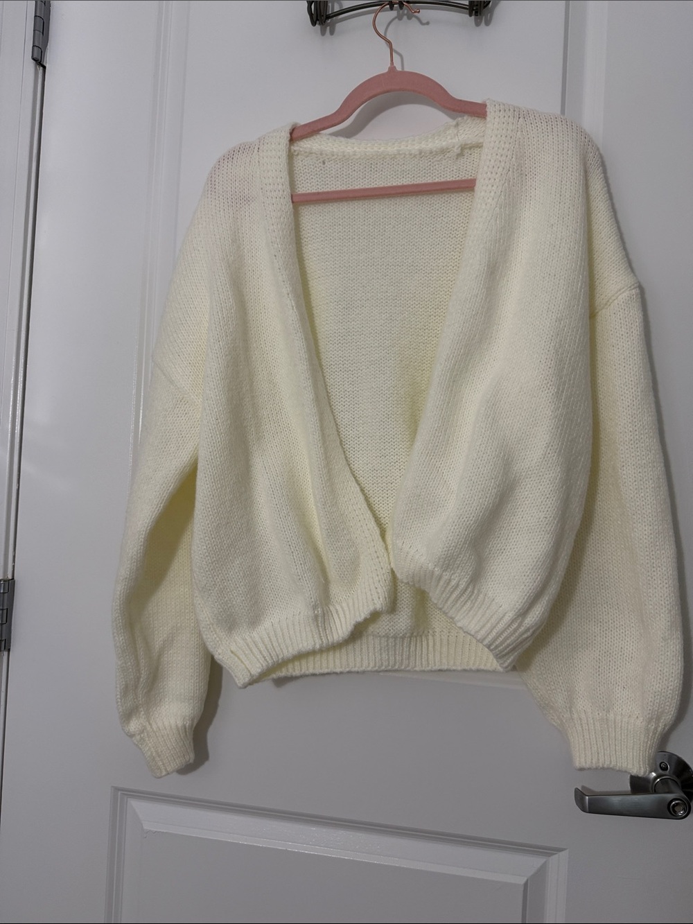 Cream open front cardigan